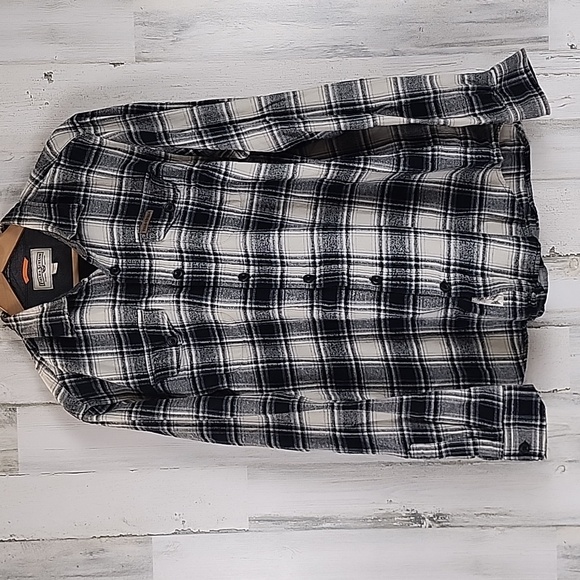 Field & Stream black cream flannel 2 pocket button up shirt Size XL - Picture 1 of 7